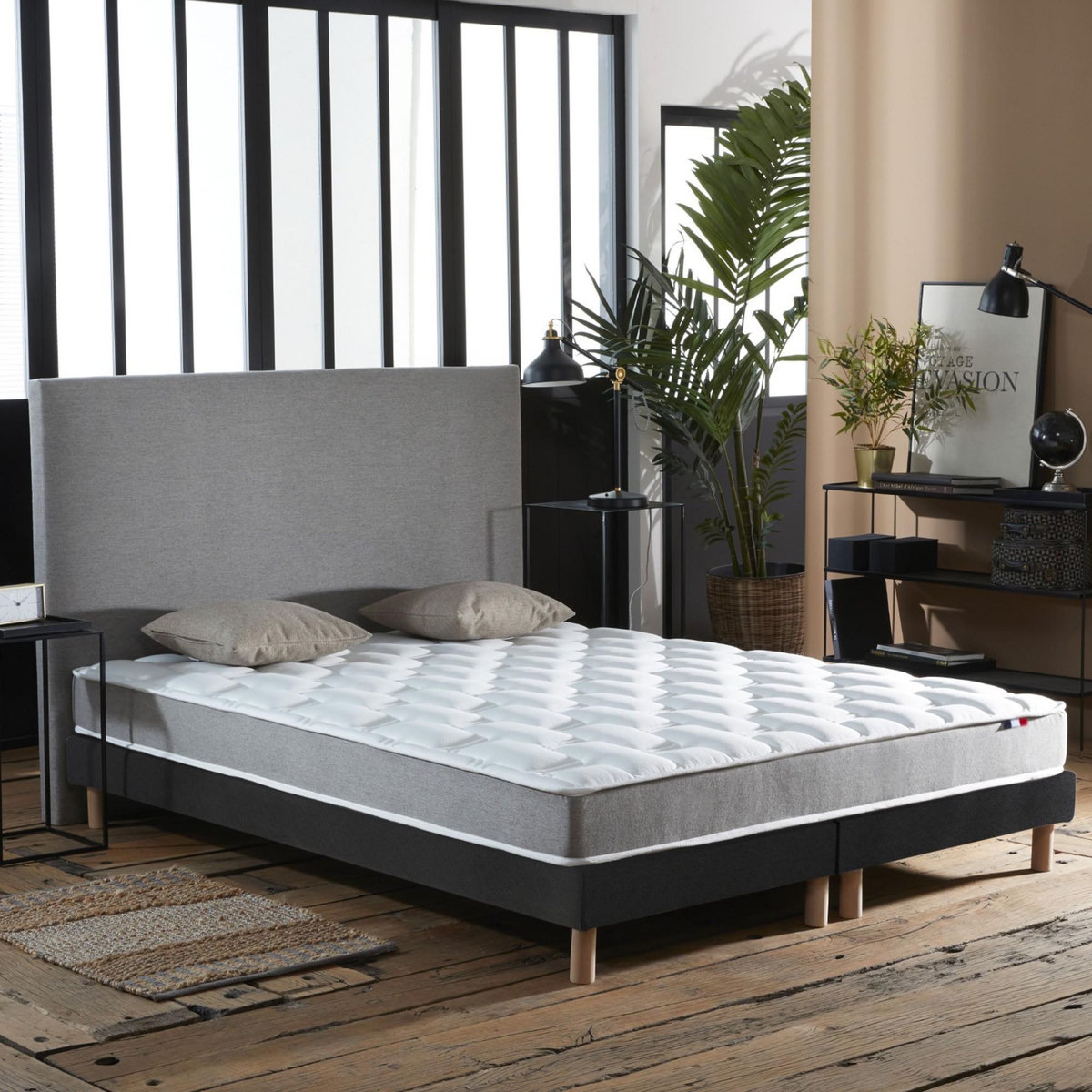 IDLITERIE Ensemble matelas mémoire de forme MAM AZUR avec sommier - confort français