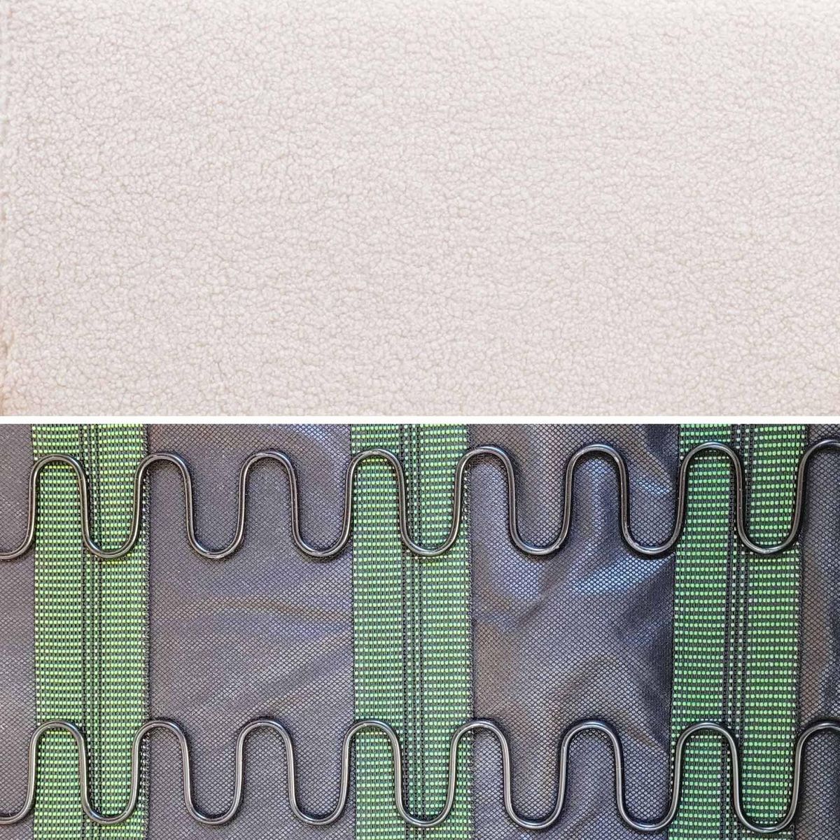 SWEEEK Banquette canapé en bois et tissu bouclette. Isak. L 114 x P 69.5 x H 73cm