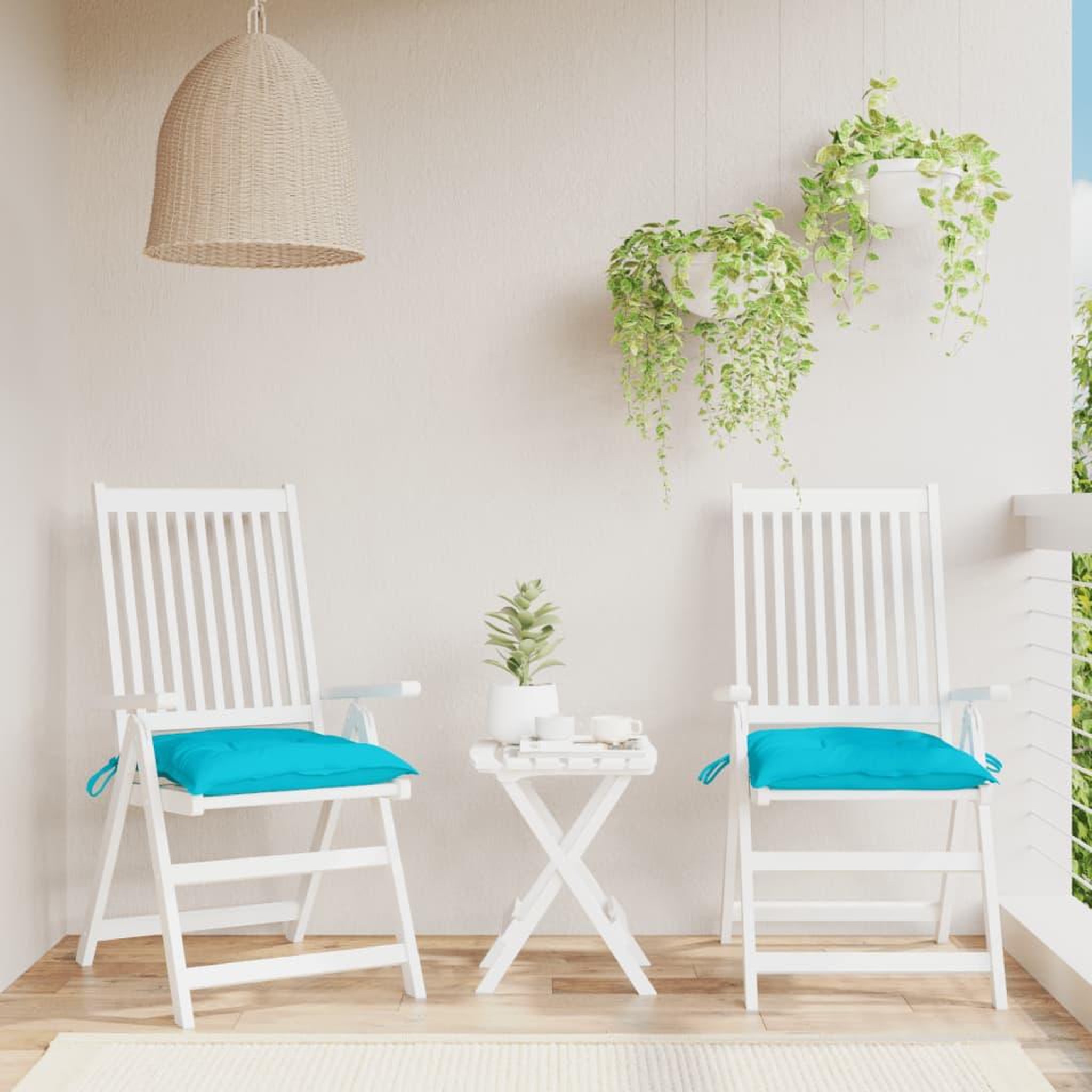 VIDAXL Coussins de chaise lot de 2 turquoise 50x50x7 cm tissu oxford