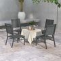 Voir la diapositive 2 : OUTSUNNY Lot de 4 chaises de jardin alu textilène gris