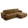 Voir la diapositive 2 : BEST MOBILIER Leonie - canapé d'angle droit 4 places convertible avec coffre en velours texturé