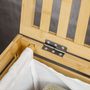 Voir la diapositive 5 : HOMCOM Panier à linge - sac en tissu amovible, couvercle - dim. 50L x 36l x 60H - bois bambou verni