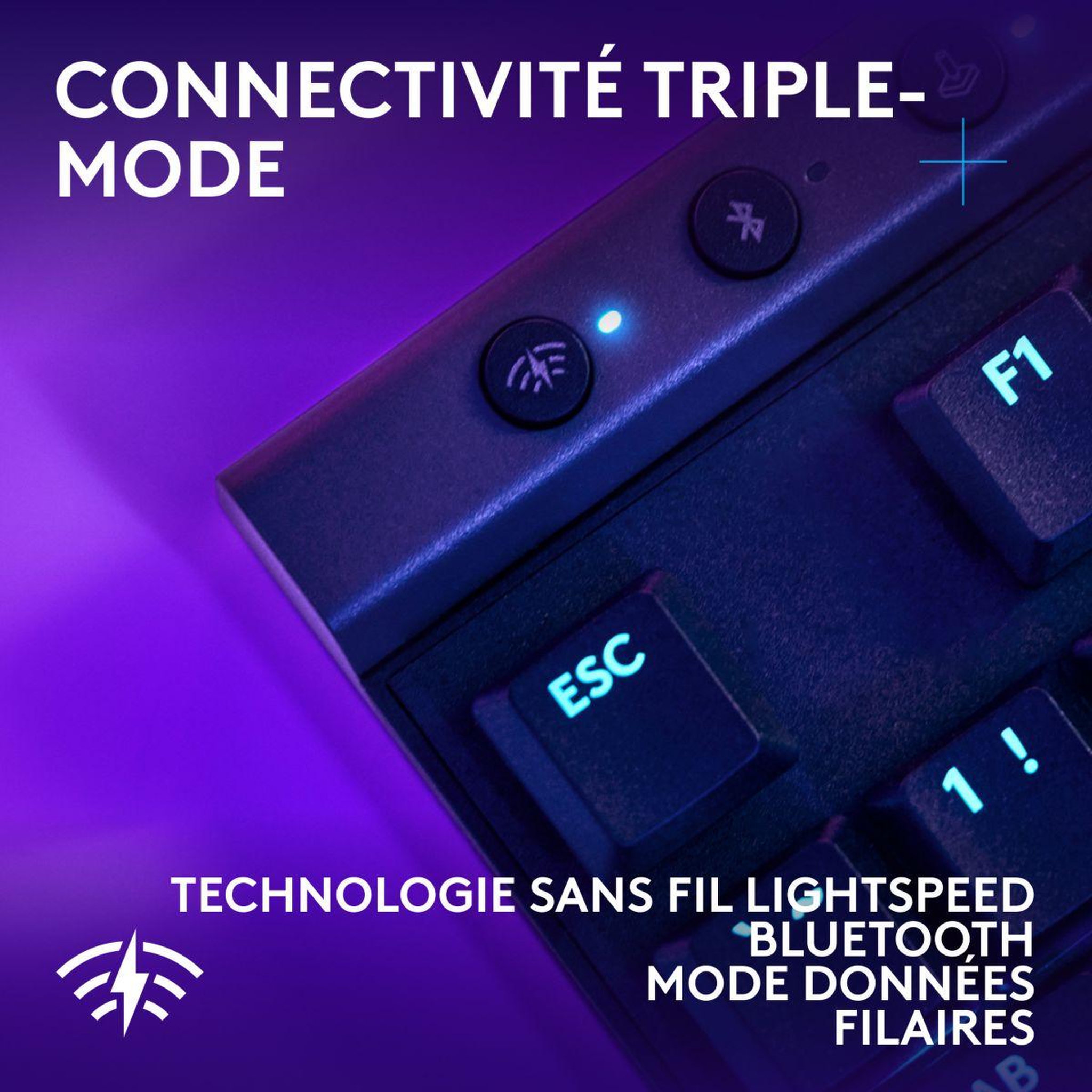 Voir la diapositive 5 : Logitech Clavier gamer sans fil g515 lightspeed tkl tactile noir
