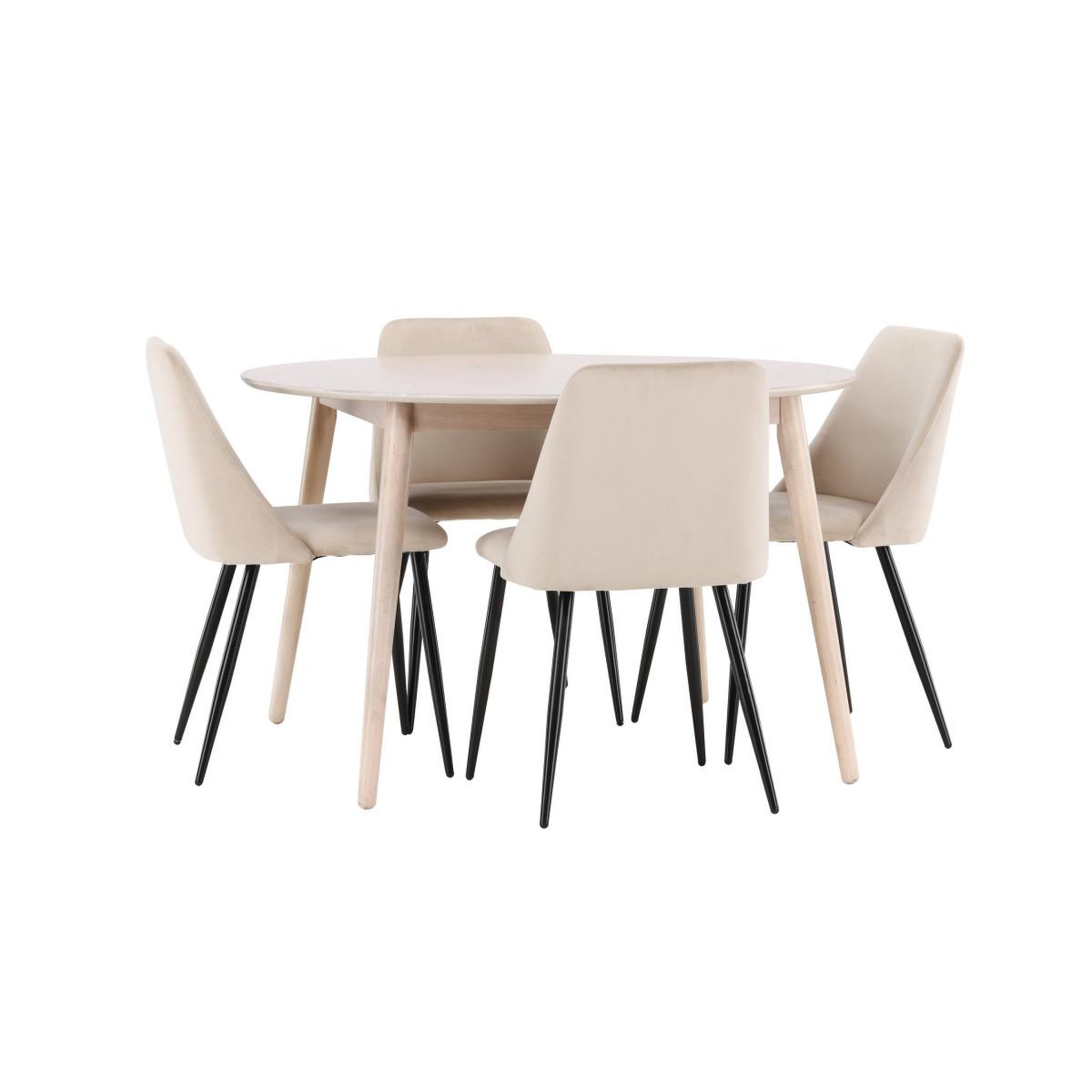Voir la diapositive 3 : Paris Prix Ensemble table à manger & 4 chaises  flora & night  120cm naturel & beige