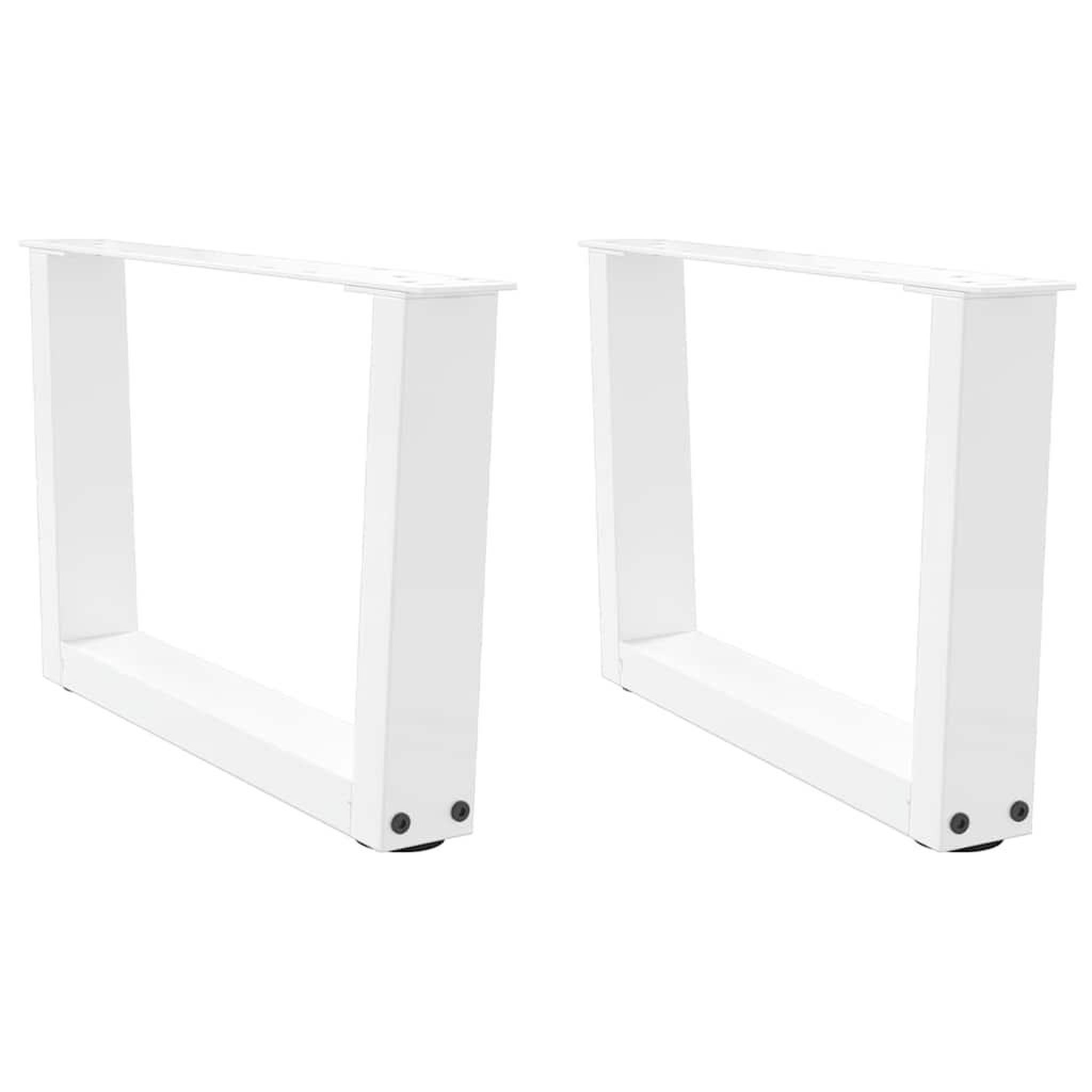 VIDAXL Pieds de table a manger forme V 2pcs blanc 50x(30-31,3)cm acier
