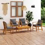 Voir la diapositive 1 : VIDAXL Salon de jardin 5 pcs avec coussin Bois d'acacia solide