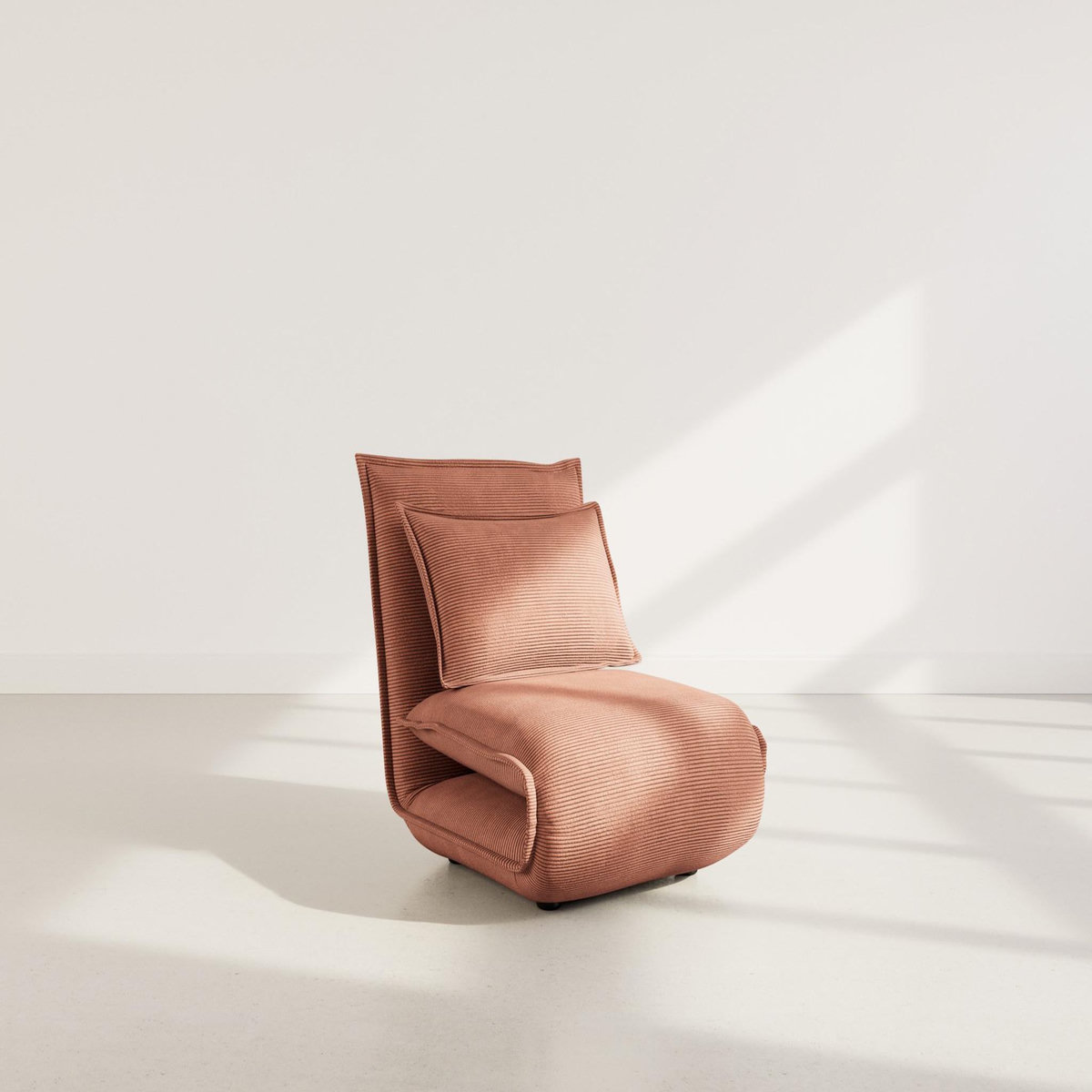 BEST MOBILIER Candice - banquette 1 place convertible clic-clac en velours côtelé