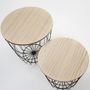 Voir la diapositive 3 : VS VENTA-STOCK Set de 2 Tables Basses Everest, Plateau en placage de Bois Naturel et Structure métal
