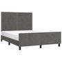 Voir la diapositive 3 : VIDAXL Cadre de lit sans matelas gris fonce 140x190 cm velours