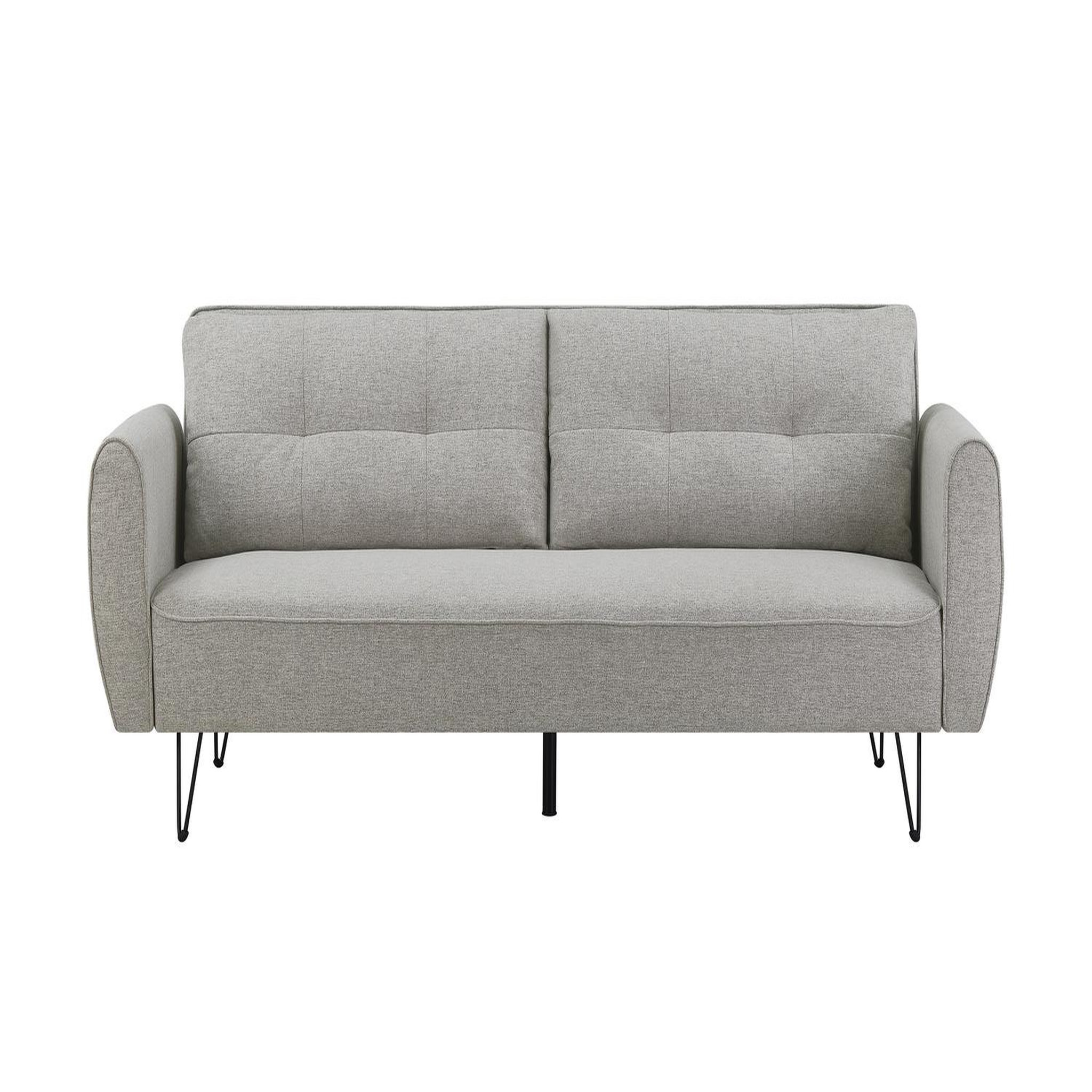 Voir la diapositive 1 : CONCEPT USINE Canapé design convertible 3 places en tissu gris clair SOHO