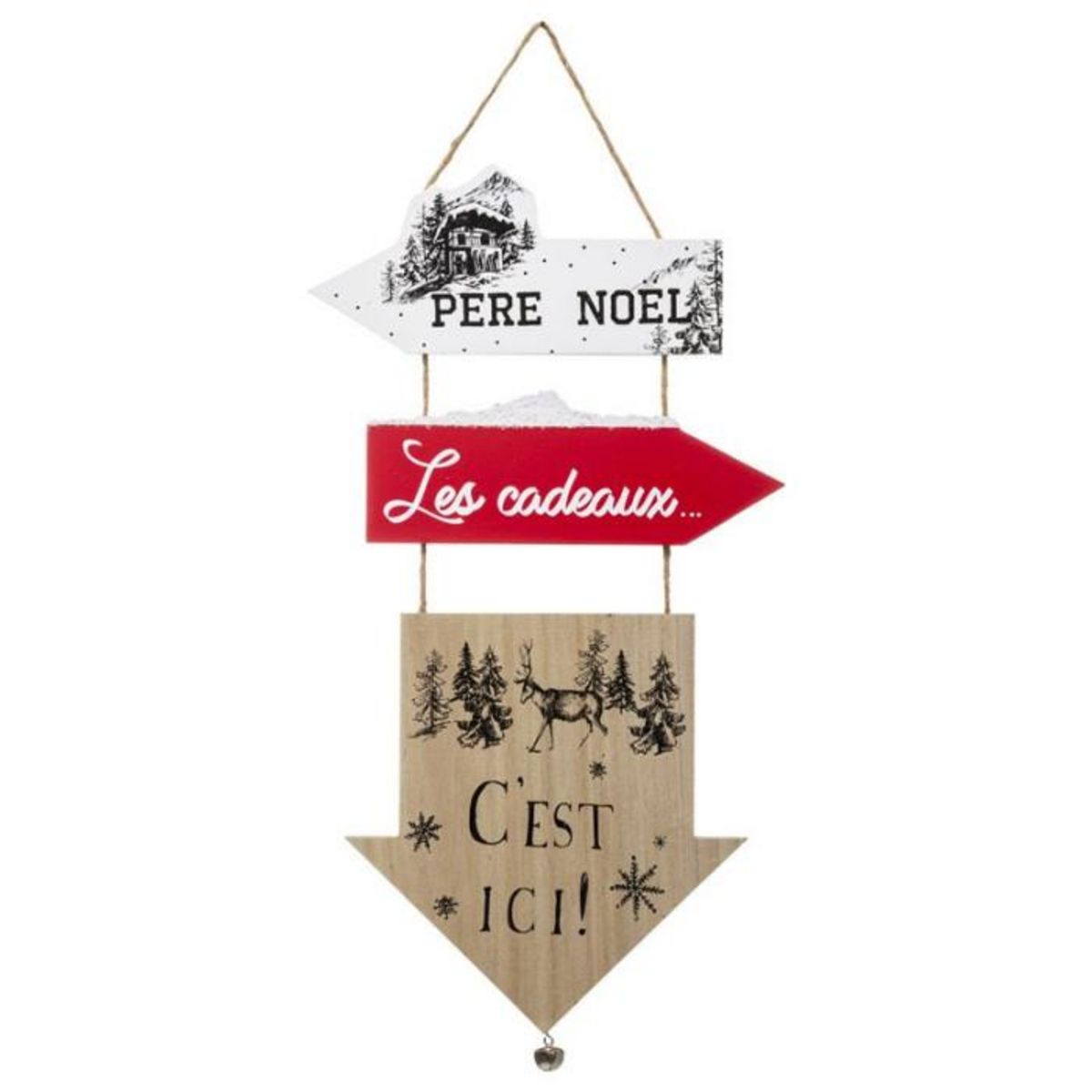 FEERIC LIGHT & CHRISTMAS Pancarte Murale 3 Flèches  Étoile  51cm Multicolore