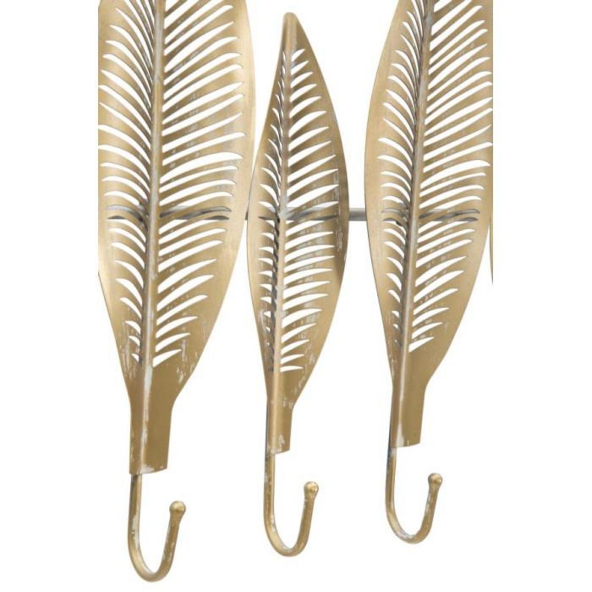 Paris Prix Patère Murale Design 7 Crochets  Leaf  65cm Or