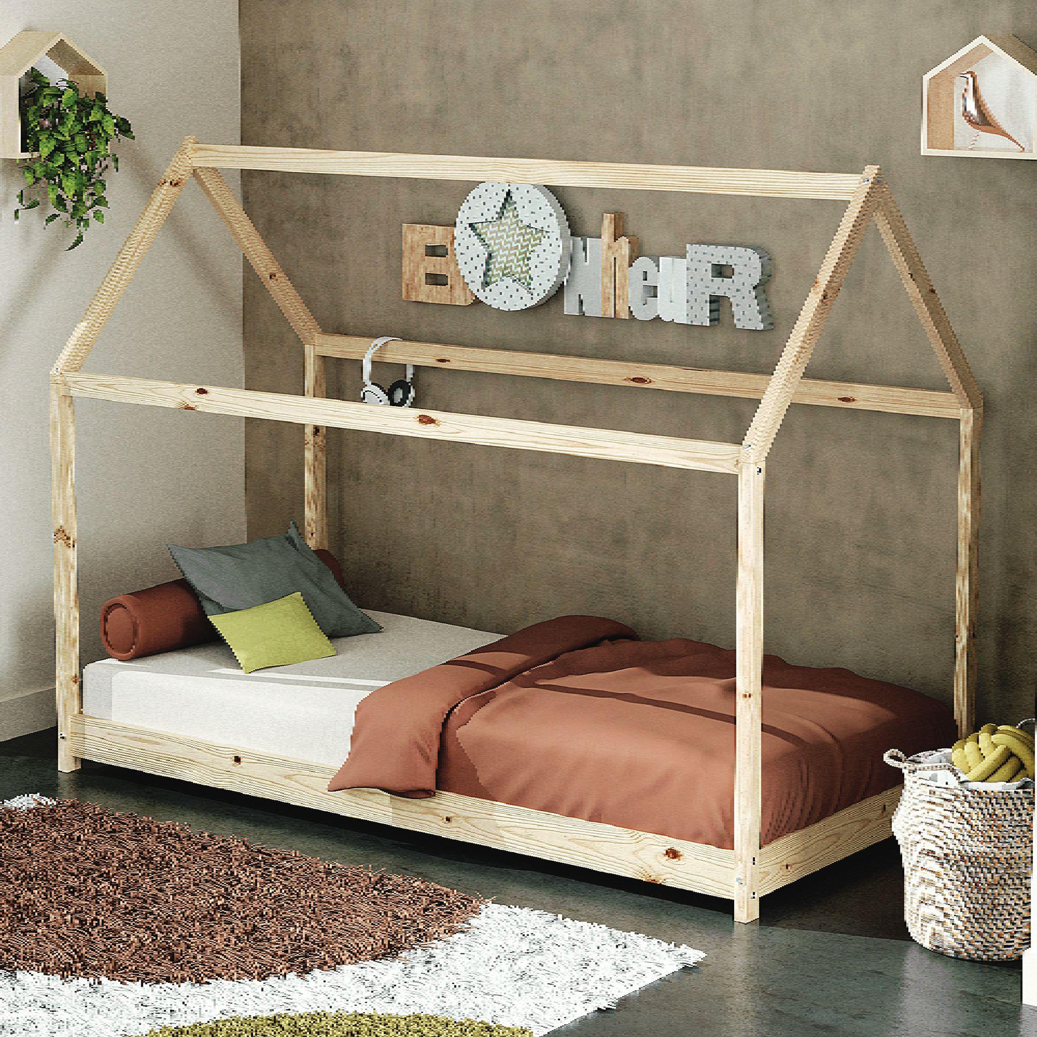 Voir la diapositive 2 : WEBABY Lit bébé Cabane en bois