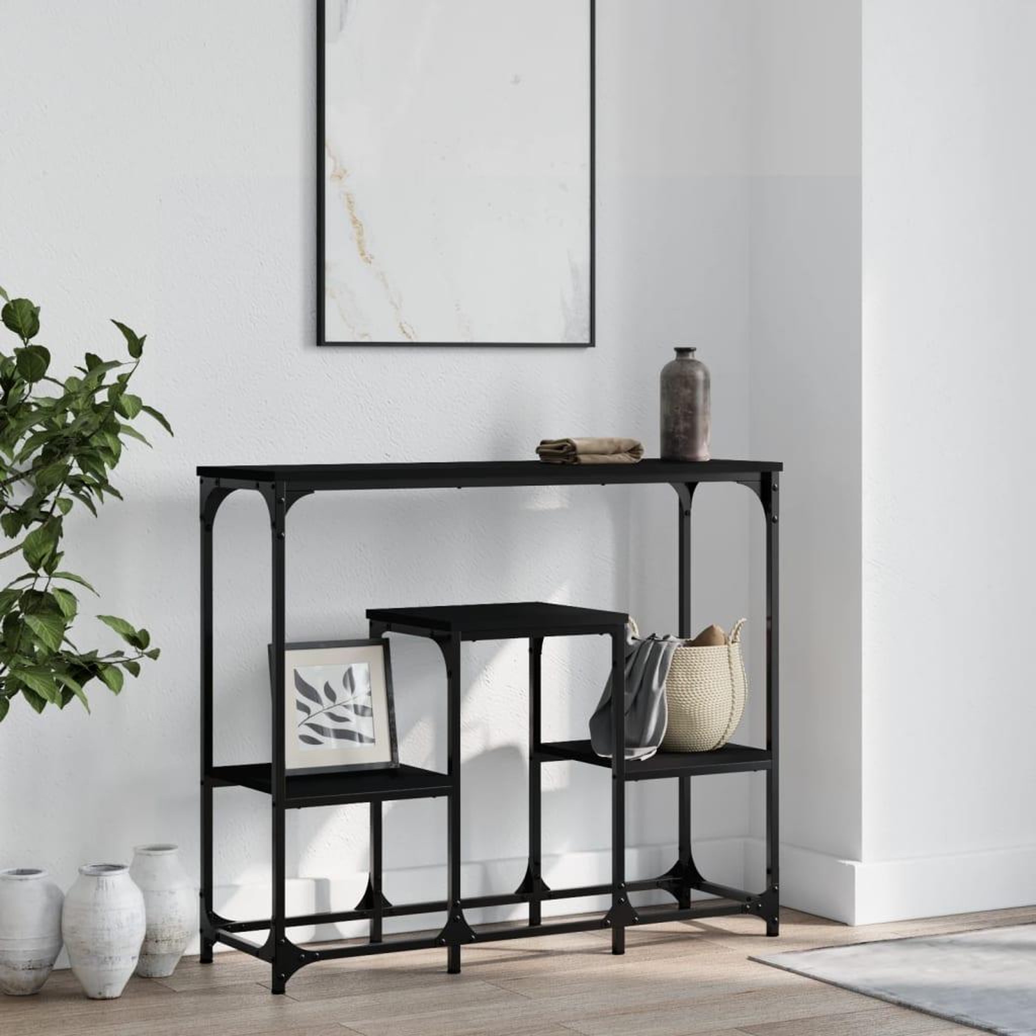 VIDAXL Table console noir 89,5x28x76 cm bois d'ingenierie