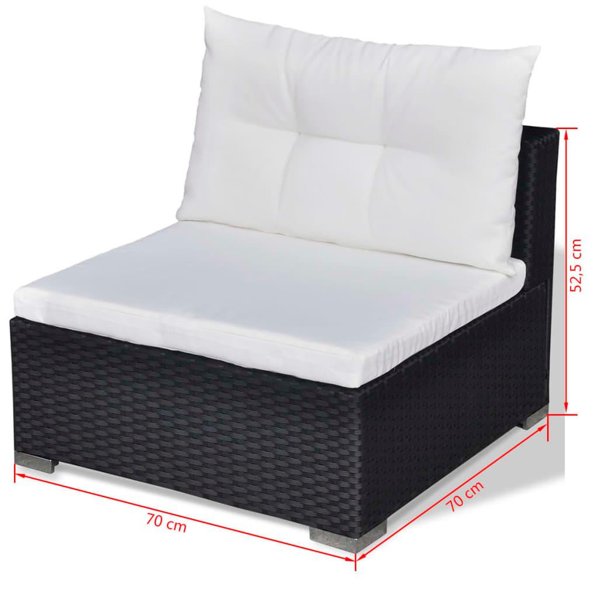 Voir la diapositive 6 : VIDAXL Salon de jardin 5 pcs avec coussins resine tressee noir