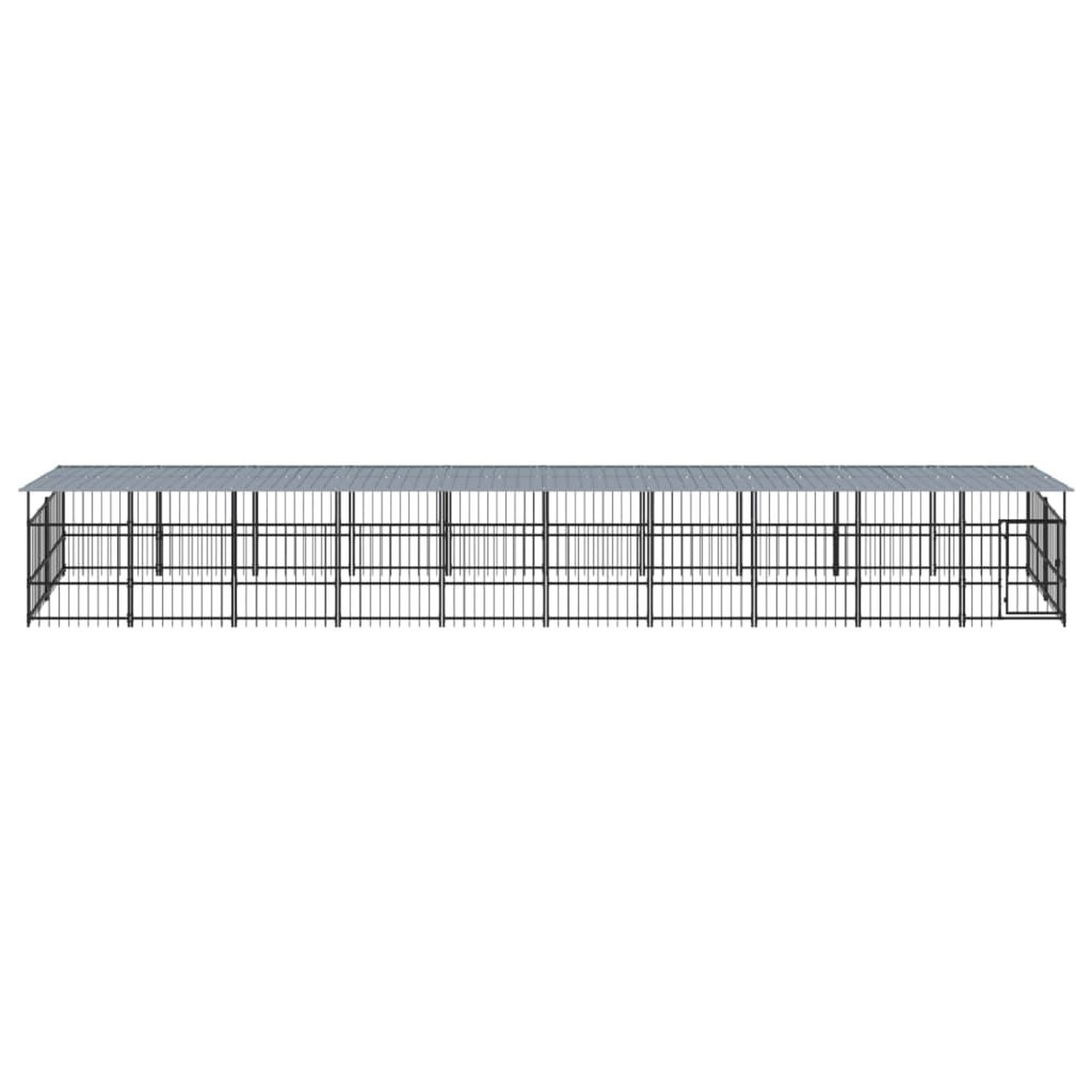 Voir la diapositive 3 : VIDAXL Chenil d'exterieur avec toit pour chiens Acier 18,77 m²