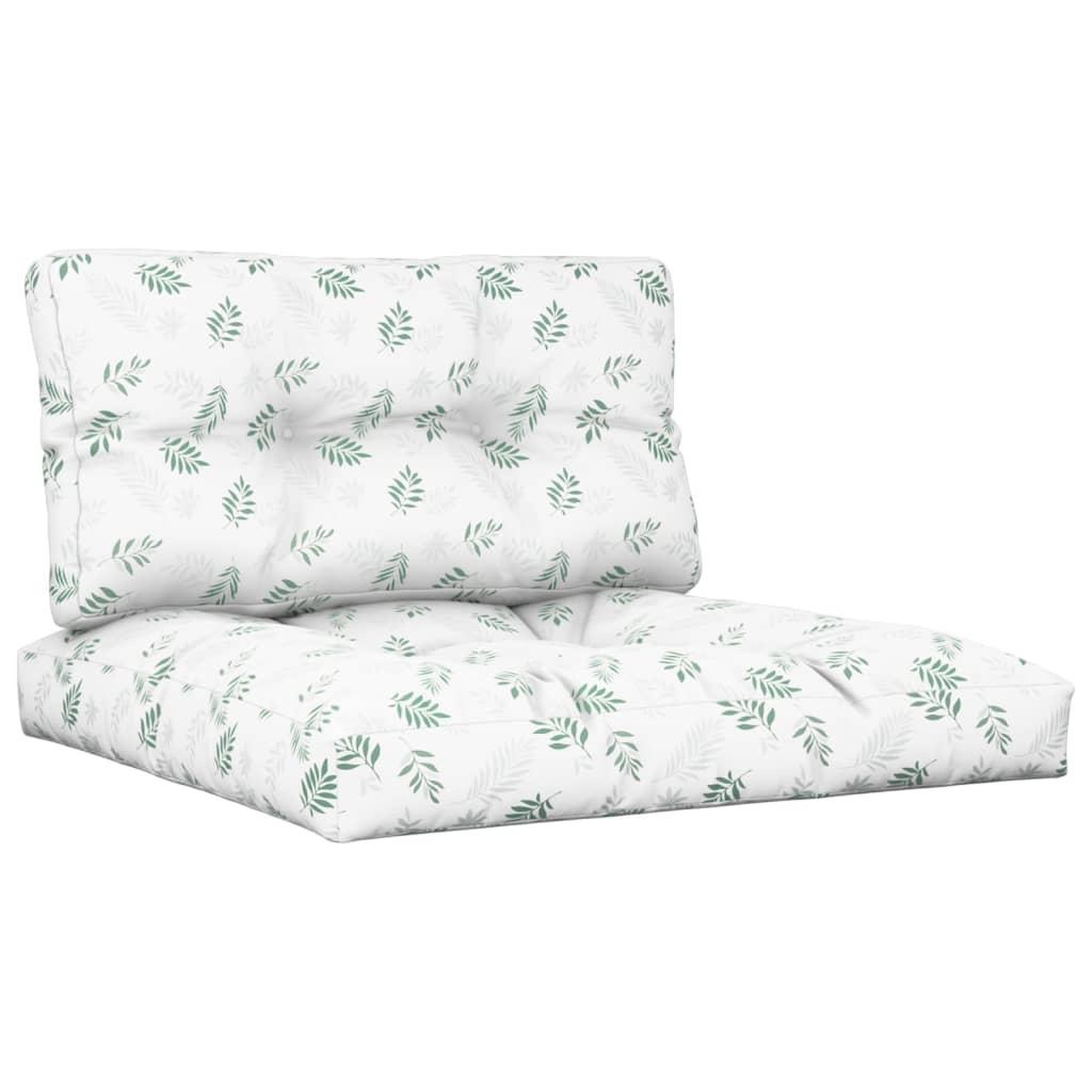 Voir la diapositive 2 : VIDAXL Coussins de palette lot de 2 motif de feuilles tissu