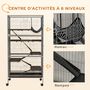 Voir la diapositive 6 : PAWHUT Cage rongeurs 4 plateformes 3 rampes 4 portes dim. 80L x 52l x 159H cm acier gris moucheté noir