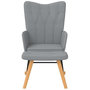 Voir la diapositive 3 : VIDAXL Chaise a bascule avec tabouret Gris clair Tissu