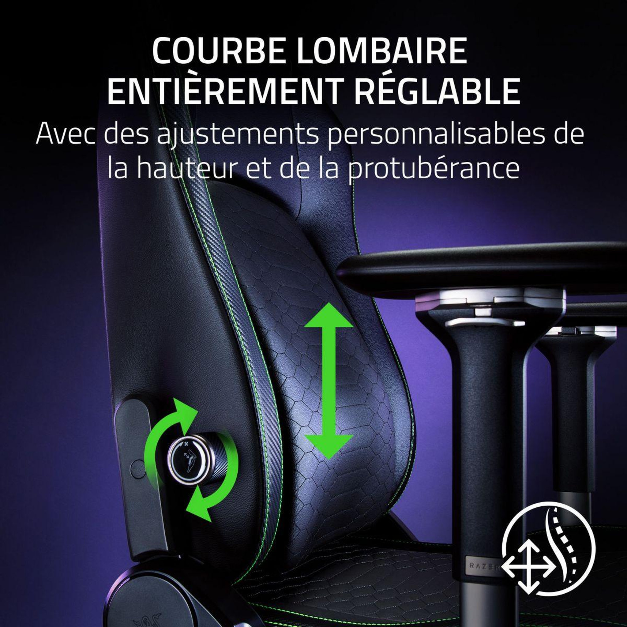 Voir la diapositive 4 : Razer Chaise gaming Iskur V2 Noir