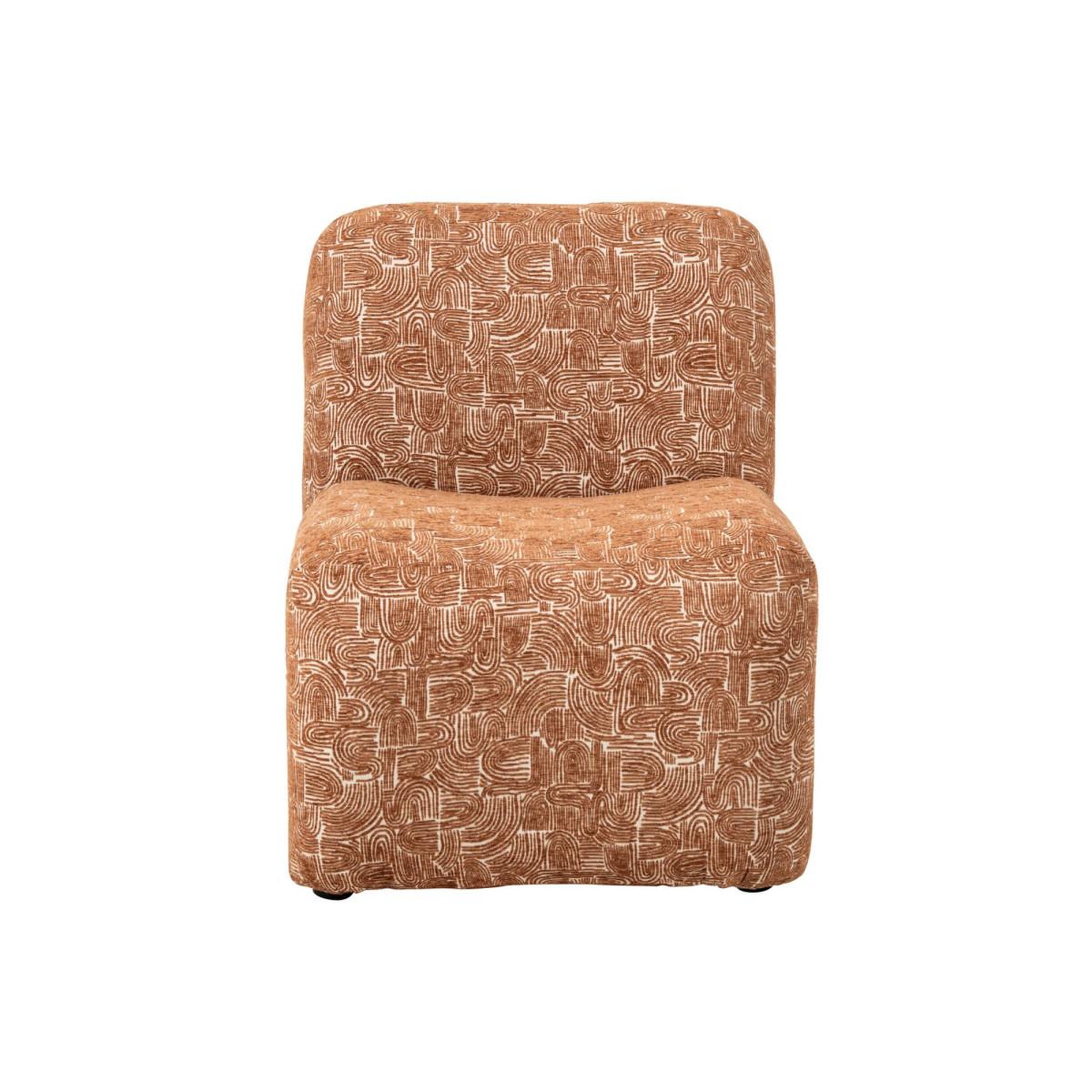 Voir la diapositive 2 : J-LINE Fauteuil design organique  margo  87cm rouille
