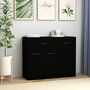 Voir la diapositive 1 : VIDAXL Buffet Noir 88x30x70 cm Bois d'ingenierie