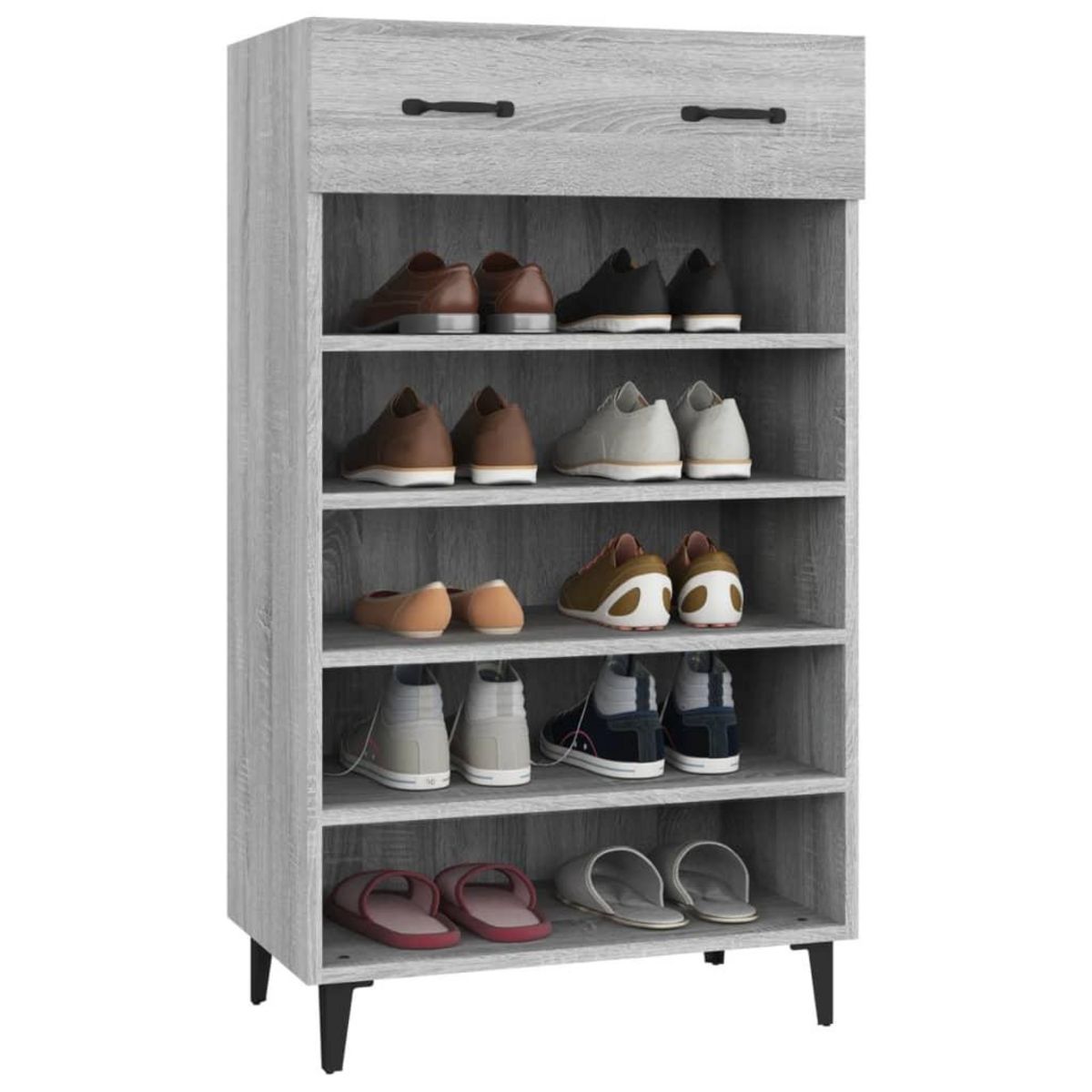 VIDAXL Armoire a chaussures Sonoma gris 60x35x105 cm Bois d'ingenierie