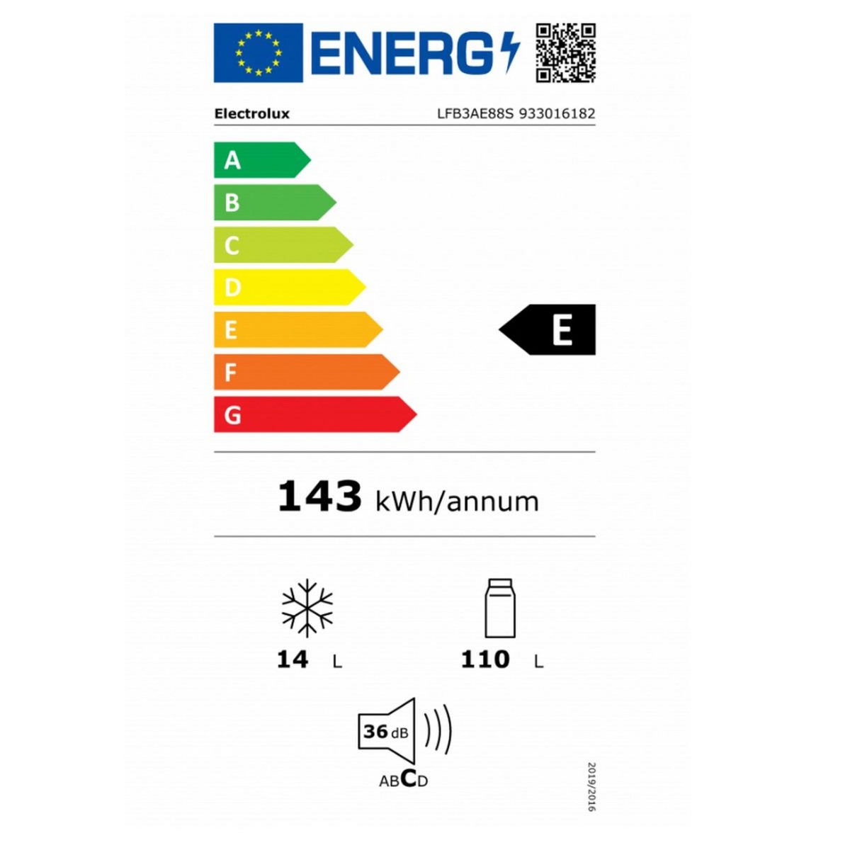 ELECTROLUX Réfrigérateur 1 porte intégrable à glissière 124l - LFB3AE88S