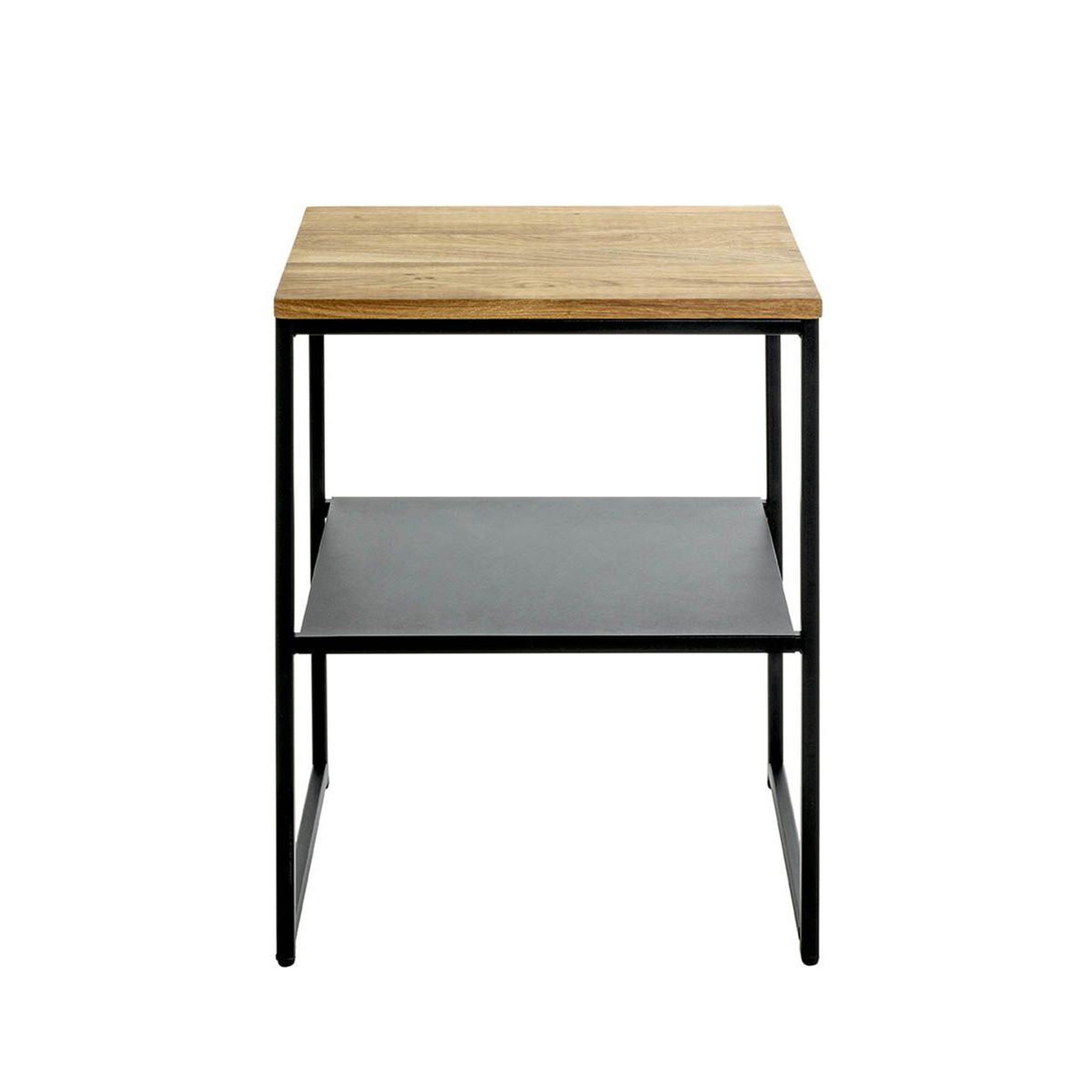 Voir la diapositive 2 : Paris Prix Table d'appoint 2 niveaux  pika  60cm chêne & noir