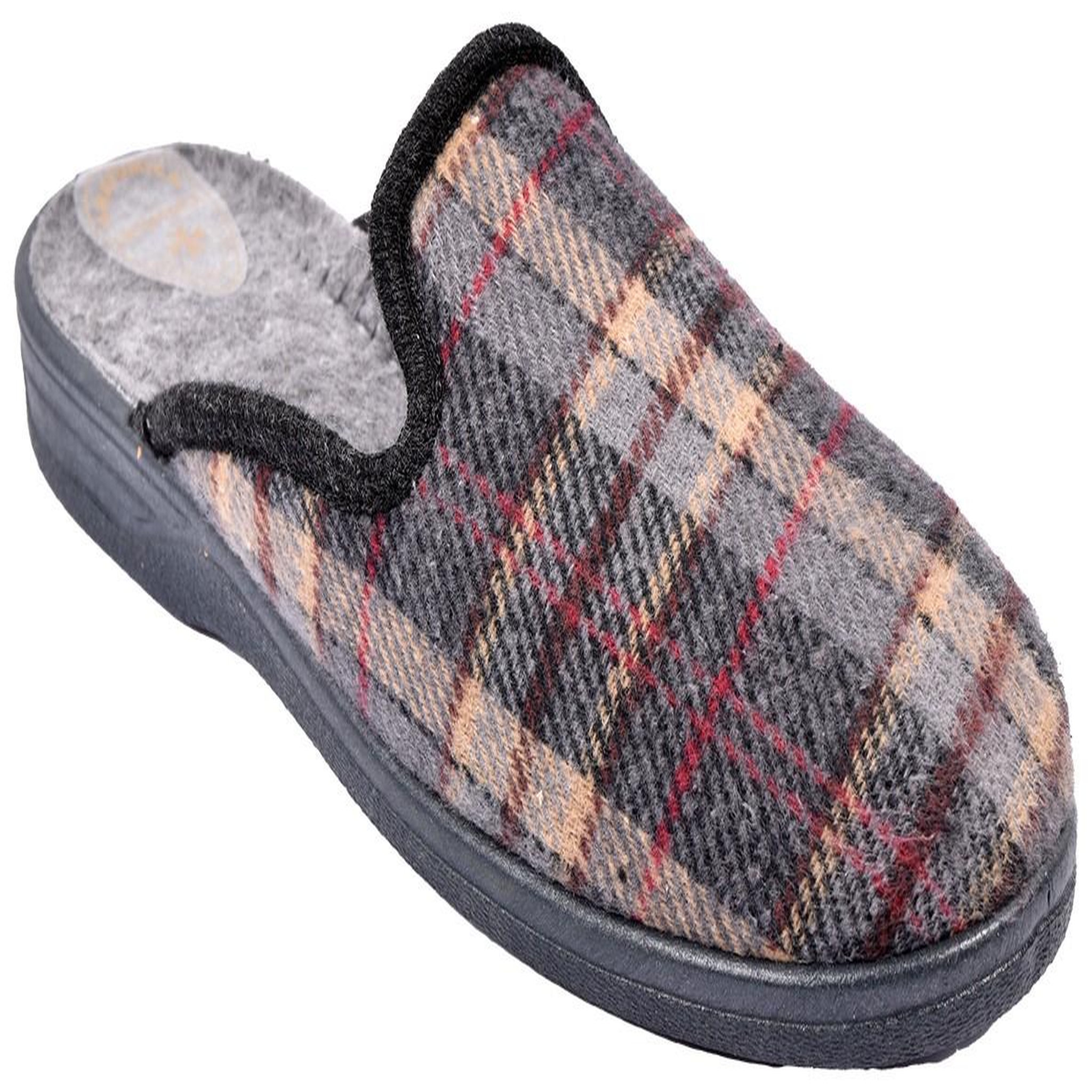 Voir la diapositive 1 : OZABI Ozabi pantoufles mules homme fabriquées en espagne, tige jacquard écossais