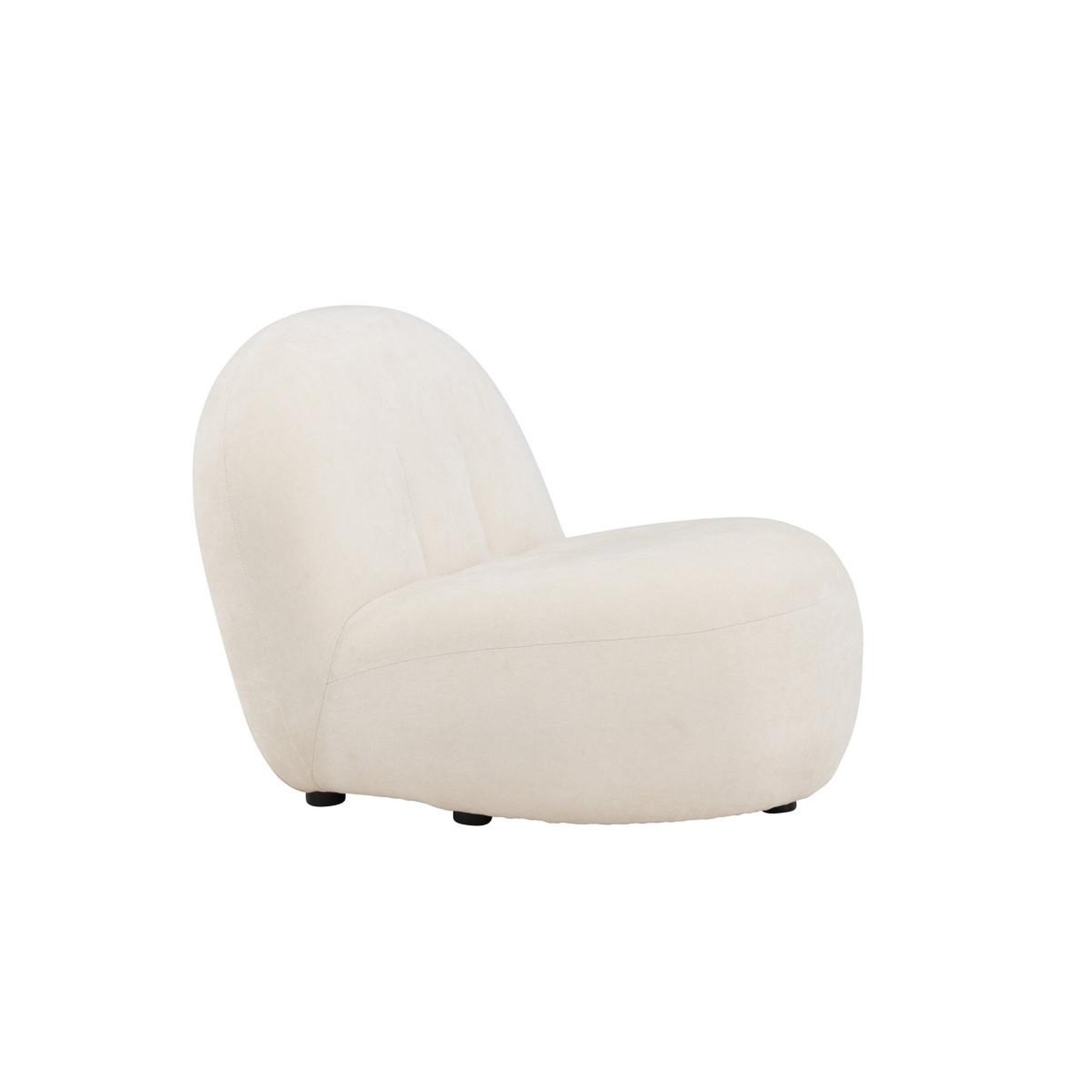 Voir la diapositive 2 : Paris Prix Fauteuil Design en Tissu  Omaha  84cm Blanc