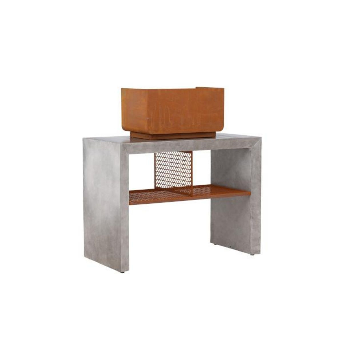 Paris Prix Meuble Bas d'Extérieur Avec Gril  Velas  120cm Gris Clair