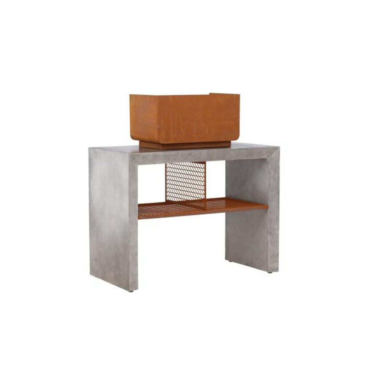 Paris Prix Meuble Bas d'Extérieur Avec Gril  Velas  120cm Gris Clair