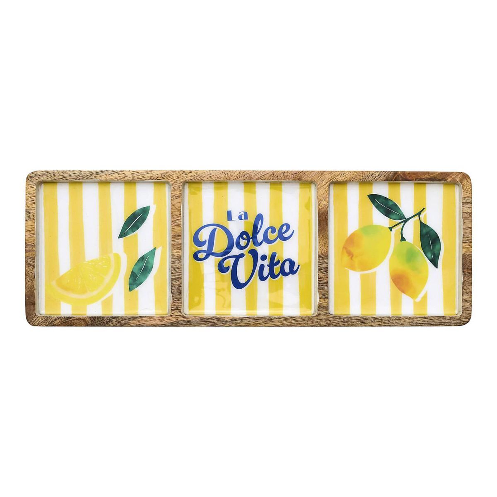 Voir la diapositive 2 : The Home Deco Factory Planche de présentation en bois  dolce vita  40cm jaune
