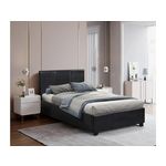 Habitat et Jardin Lit avec coffre  Carla  - 90 x 190 cm - Noir