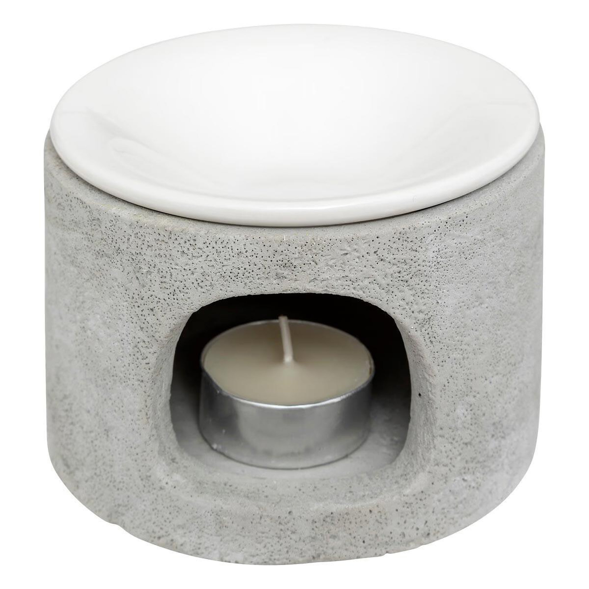 ATMOSPHERA Brûle-parfum en ciment  olia  11cm gris