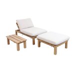 SWEEEK Bain de soleil modulable bois d'acacia naturel multi positions avec table - Mae