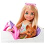 BARBIE Poupée Barbie Chelsea et sa décapotable licorne