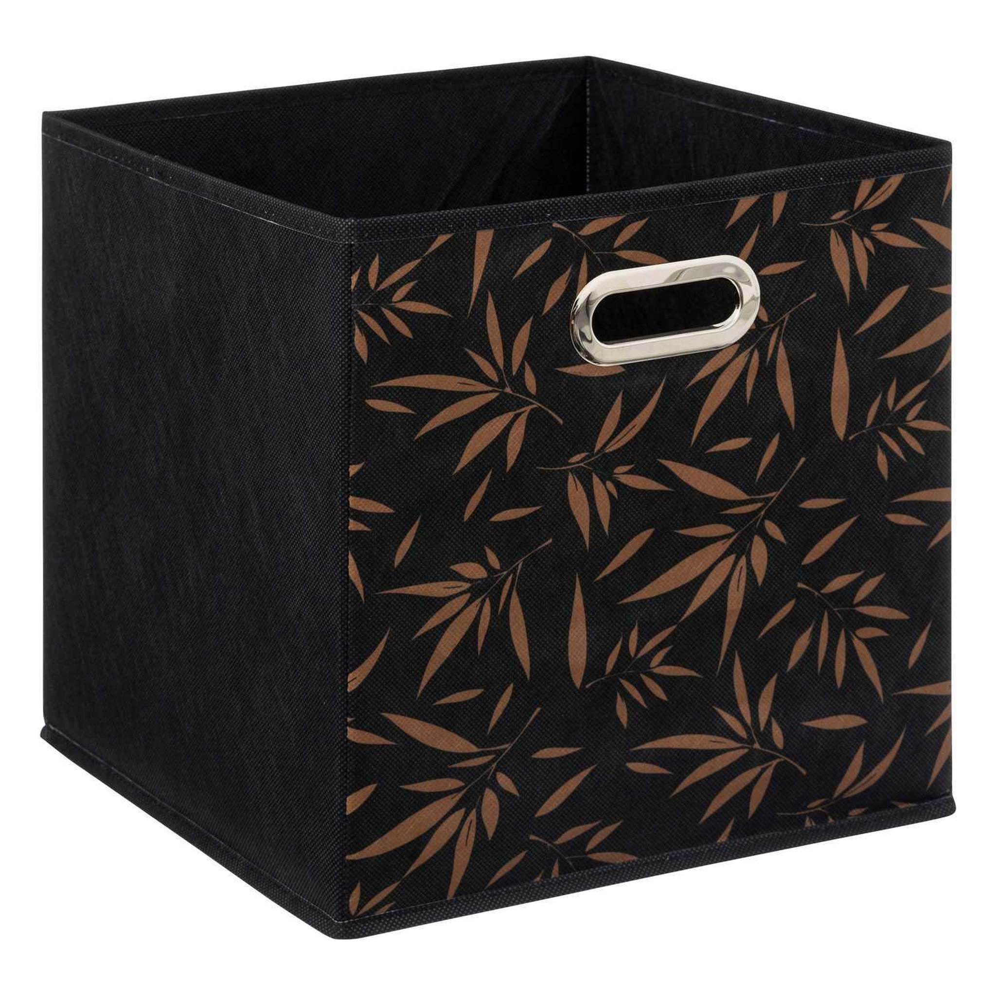 Voir la diapositive 3 : TOILINUX Lot de 2 boites de rangement en tissu casual - 31x31x31cm - noir