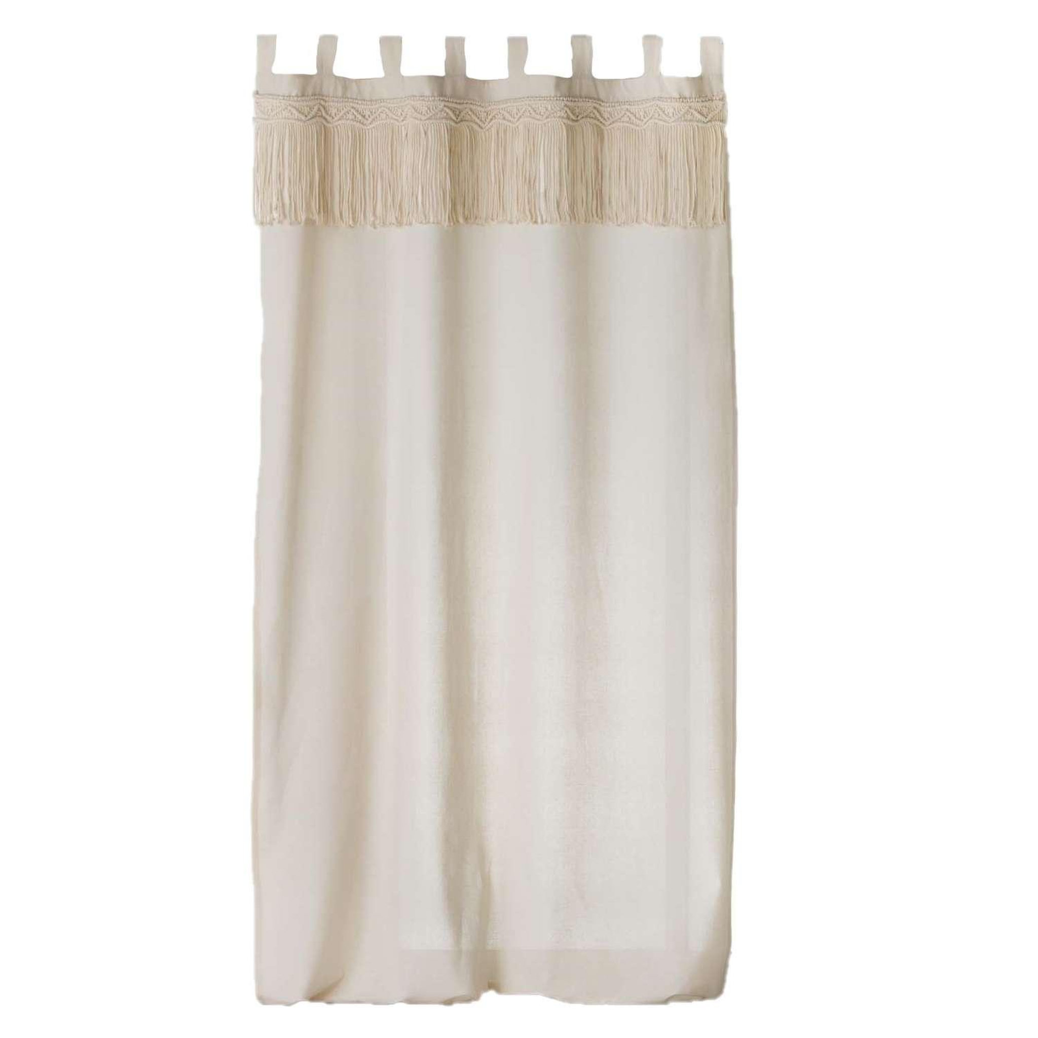 Douceur d'Intérieur Rideau ceres avec top macramé - 140 x 240 cm - naturel