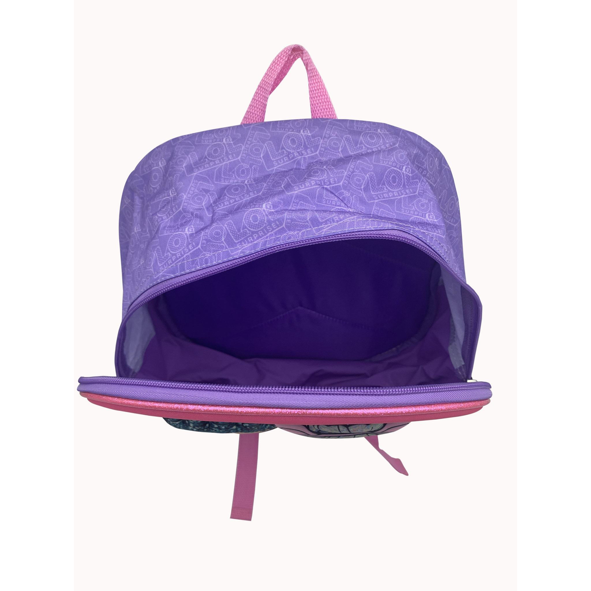 Voir la diapositive 5 : LOL Sac à goûter maternelle 3D polyester fuchsia et violet L.O.L SURPRISE