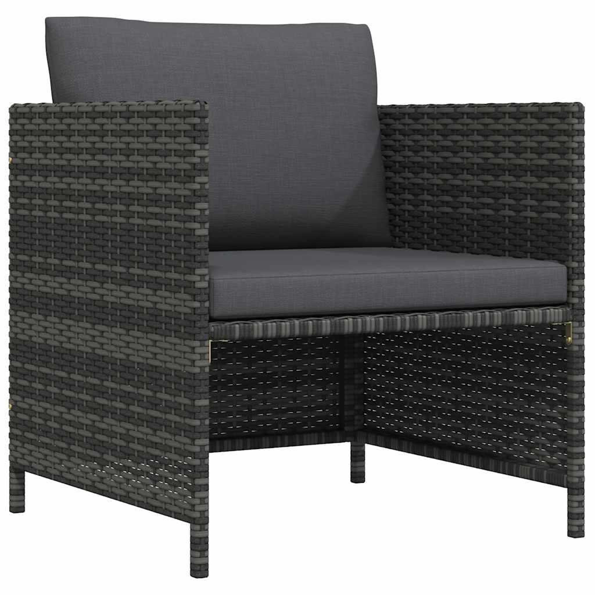 VIDAXL Canape de jardin avec coussins gris resine tressee