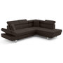 Voir la diapositive 2 : BEST MOBILIER Lisbona - canapé d'angle droit 5 places convertible avec têtières en velours côtelé