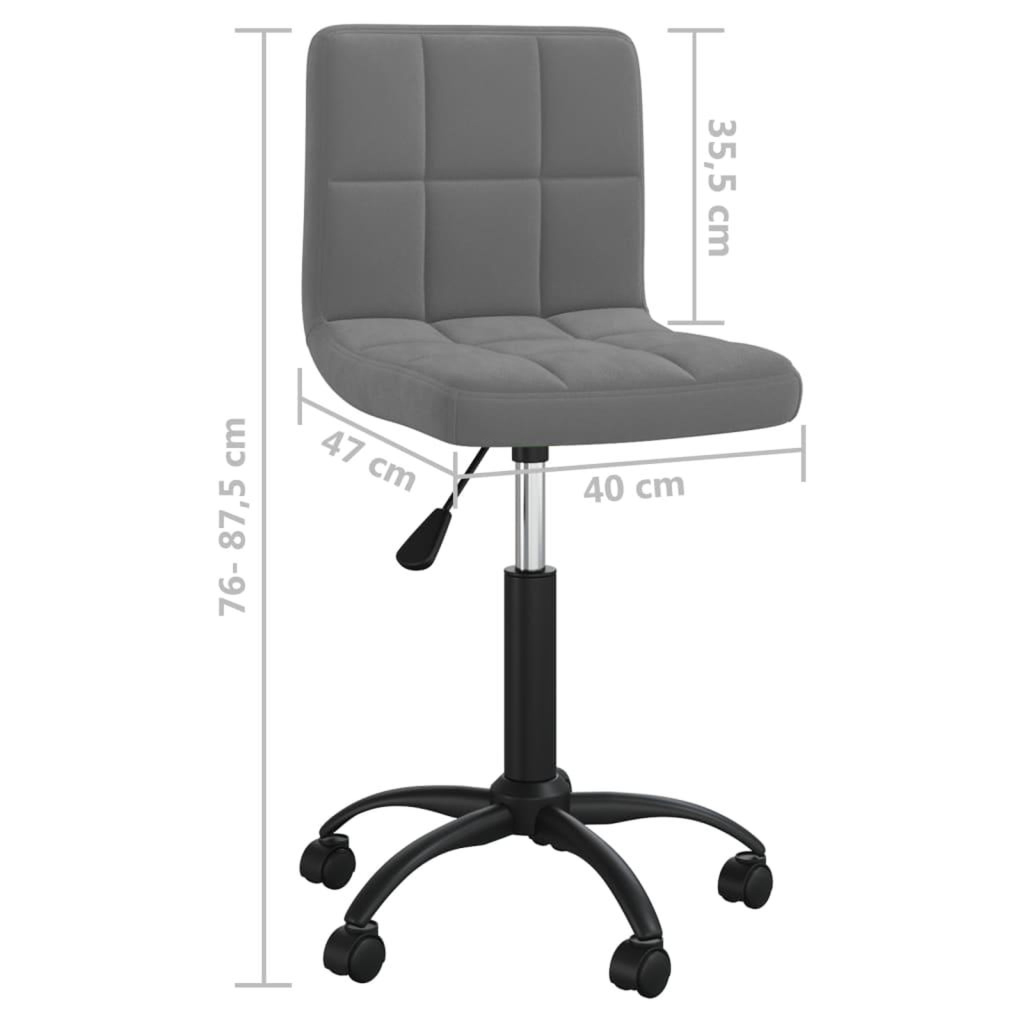 Voir la diapositive 6 : VIDAXL Chaise pivotante de bureau gris fonce velours