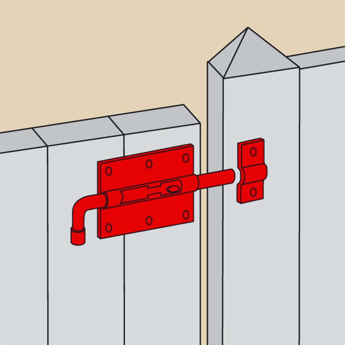 CENTRALE BRICO Verrou pistolet avec gâche AFBAT, acier peint noir