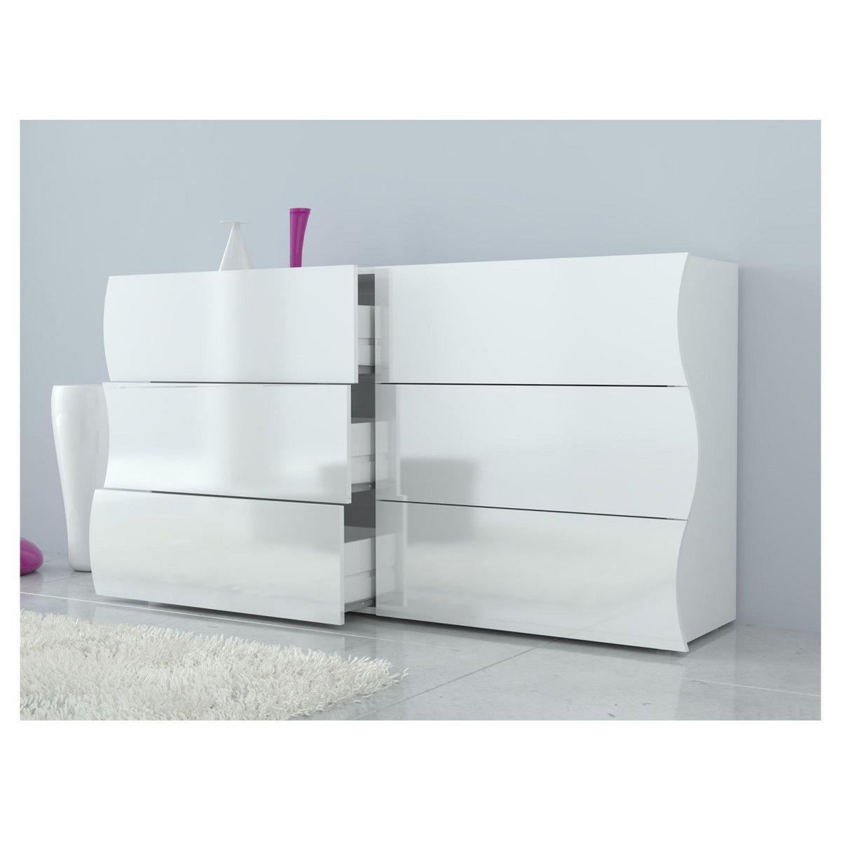 Commode 6 tiroirs CLOUD L155xH81cm