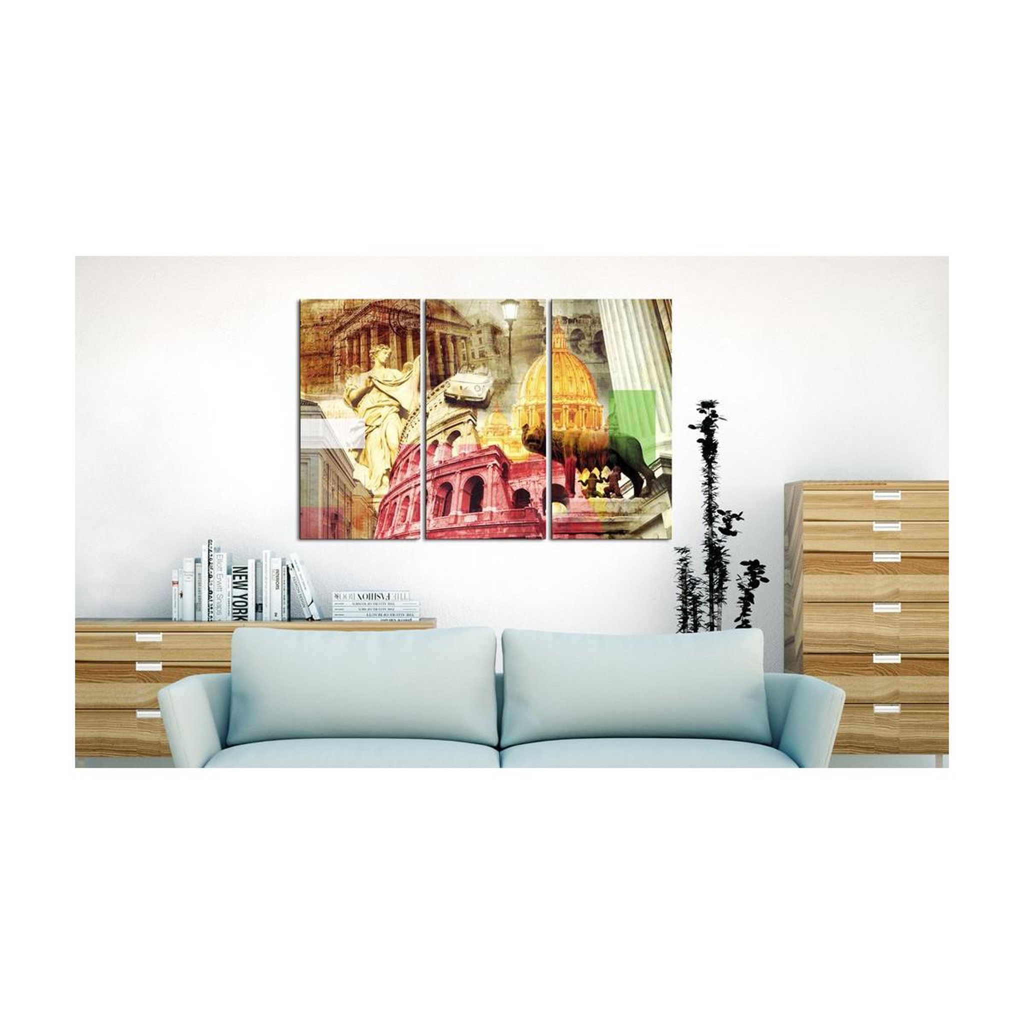 Voir la diapositive 2 : Paris Prix Tableau Imprimé 3 Panneaux  Rome Charmant