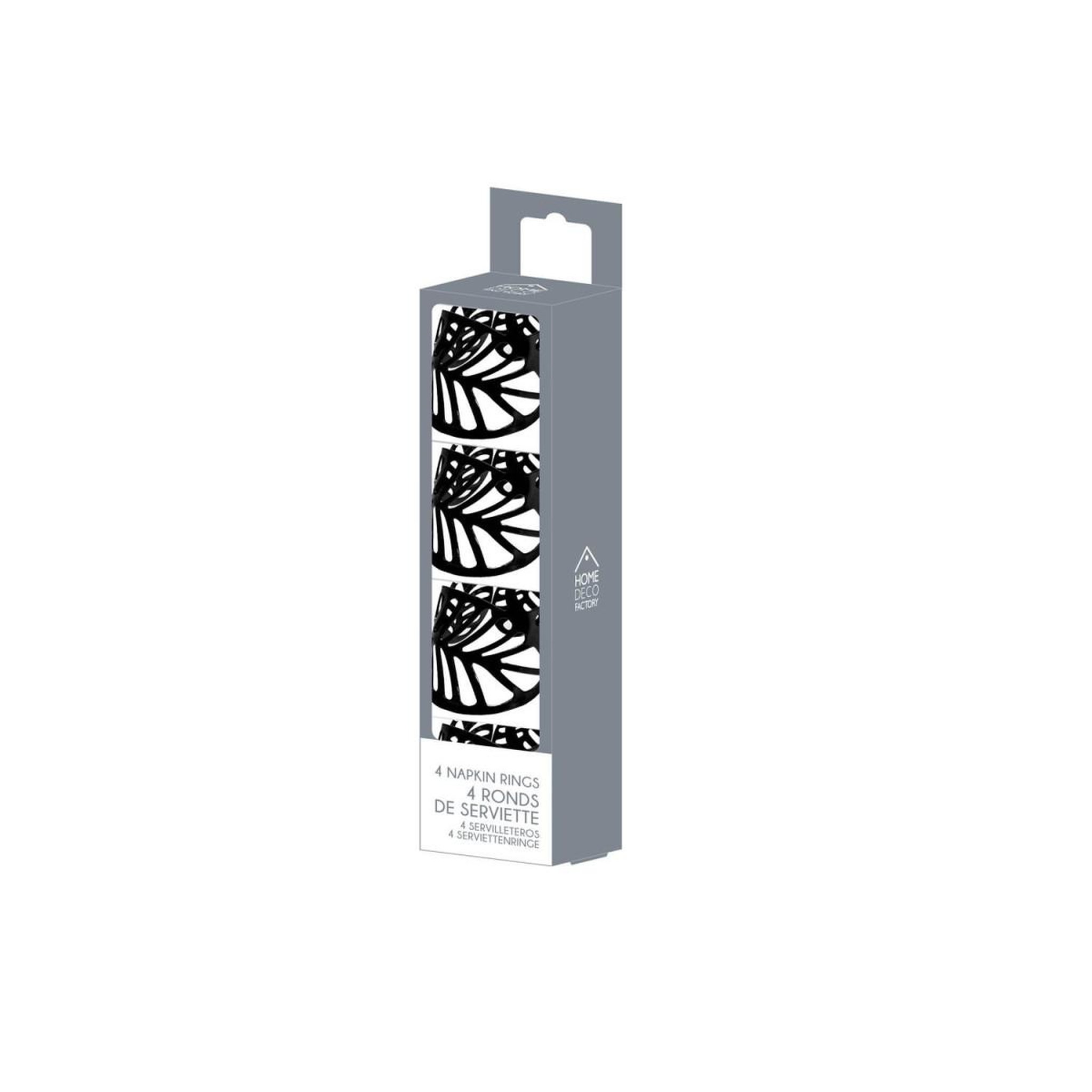 Voir la diapositive 2 : The Home Deco Factory Lot de 4 ronds de serviette  black forest  11cm noir