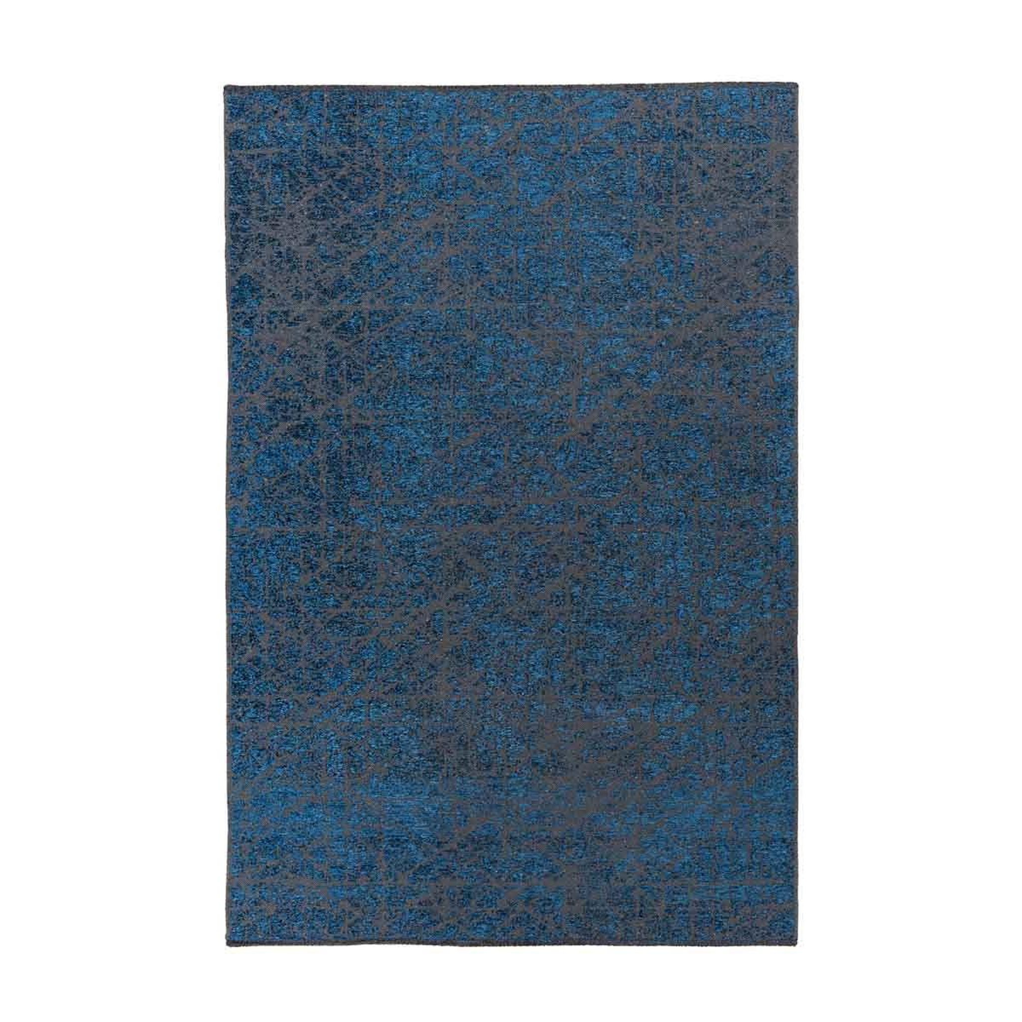 Voir la diapositive 1 : Paris Prix Tapis Tissé à Poils Courts Vintage  Kalevi  Bleu