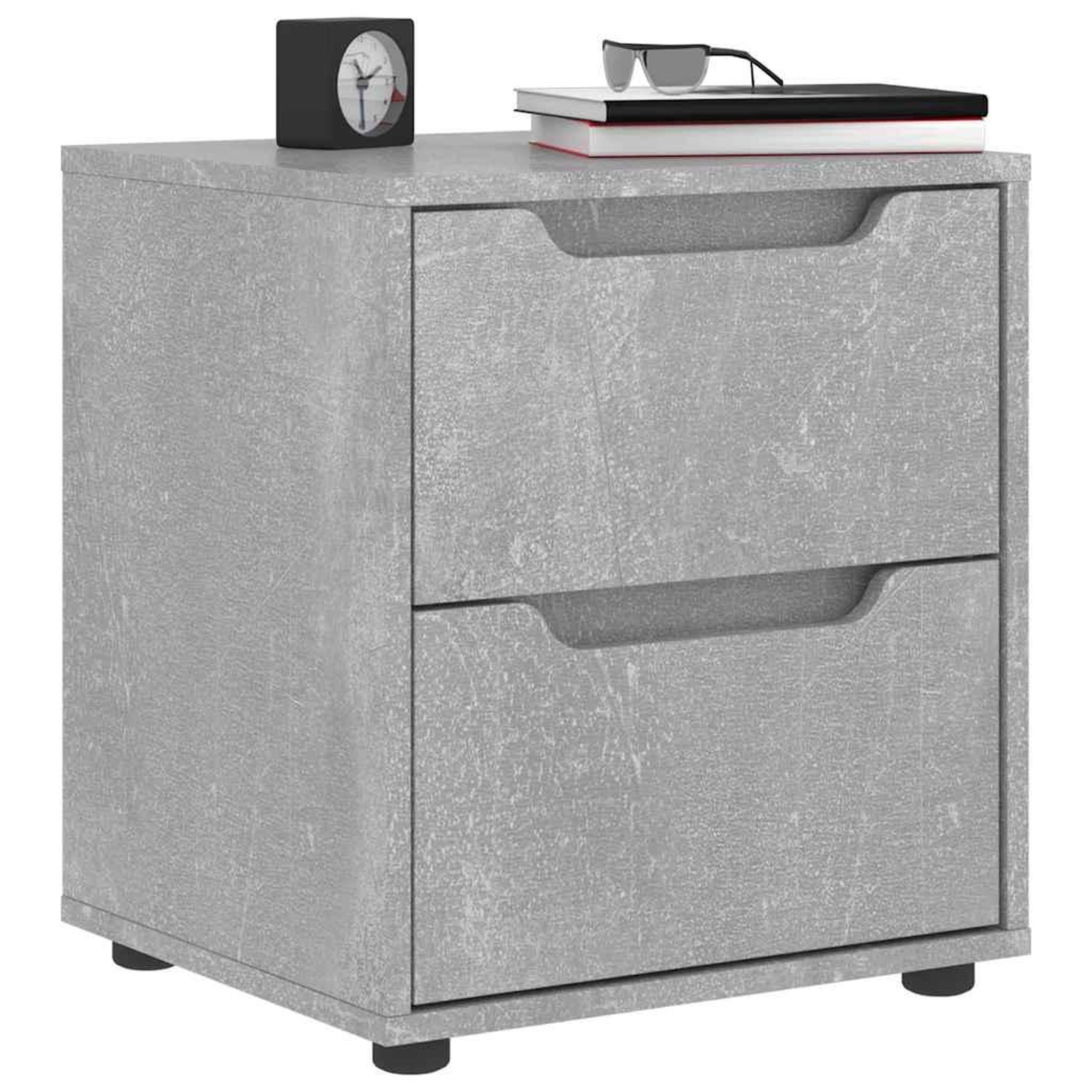 VIDAXL Table de chevet VISNES gris beton 45x40x50 cm bois d'ingenierie